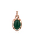 Korean heartshaped zircon green chalcedony pendant eggshaped green agate necklace retro jewelrypicture12